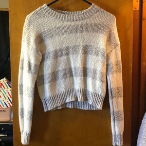 White and gray sweater